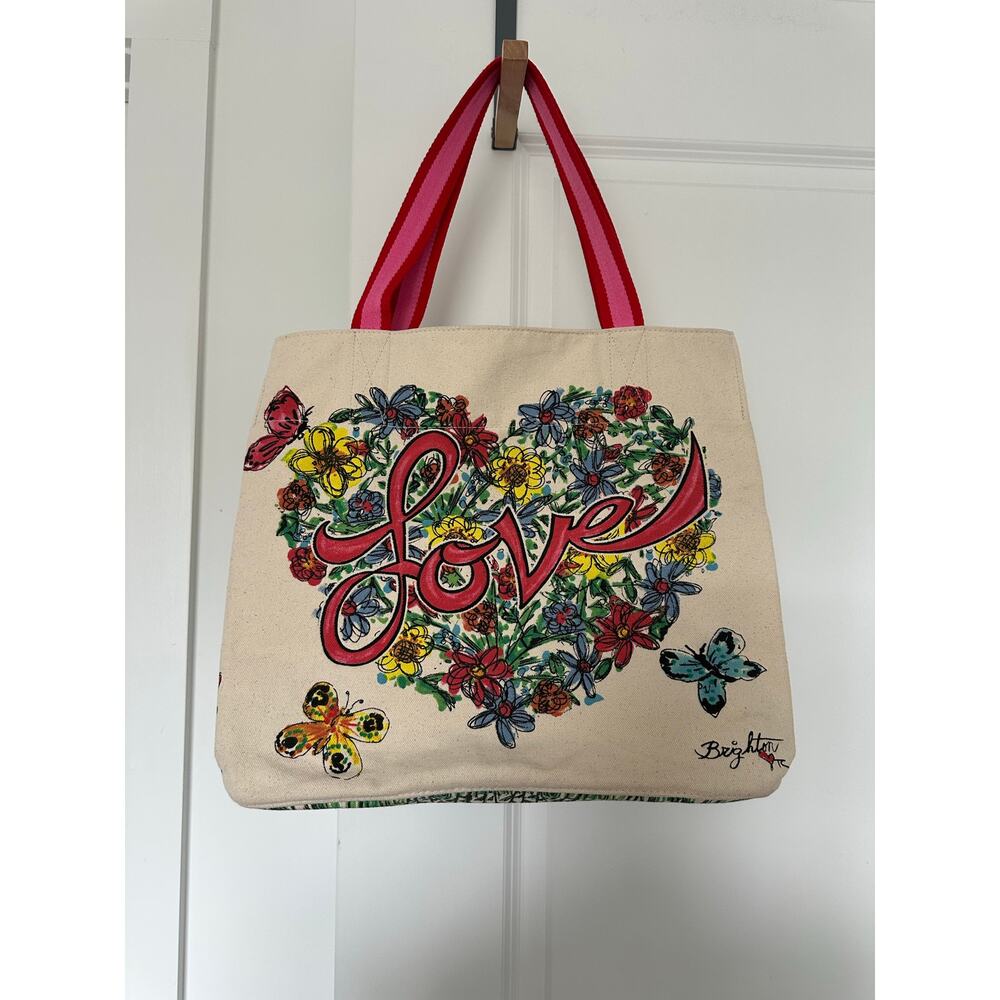 Brighton Retired Love Tweet Canvas Bag 2018 Art to Wear Designer Work Bag Hearts